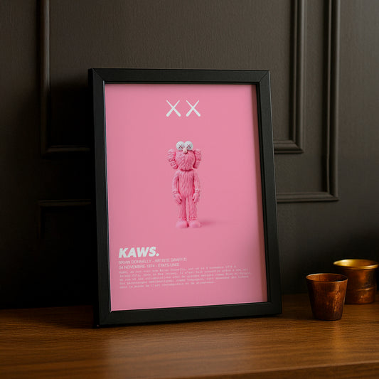 Cadre photo Kaws Companion rose