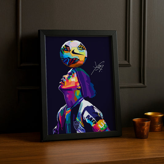 Cadre Photo Footballeur - Illustration de Ronaldinho