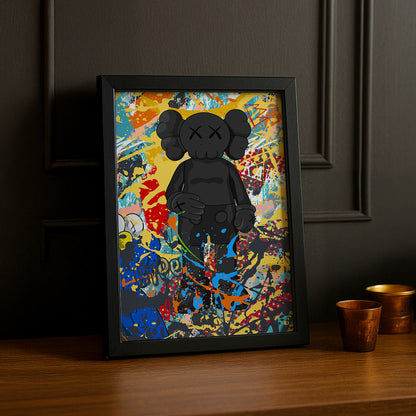 Cadre photo Kaws - Graffiti