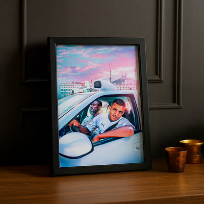 Cadre photo Olympique de Marseille Taxi Illustration