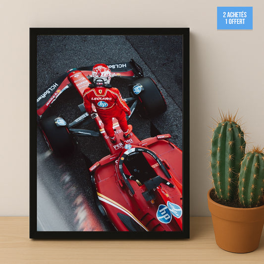 Poster encadrée Formule 1 - Leclerc