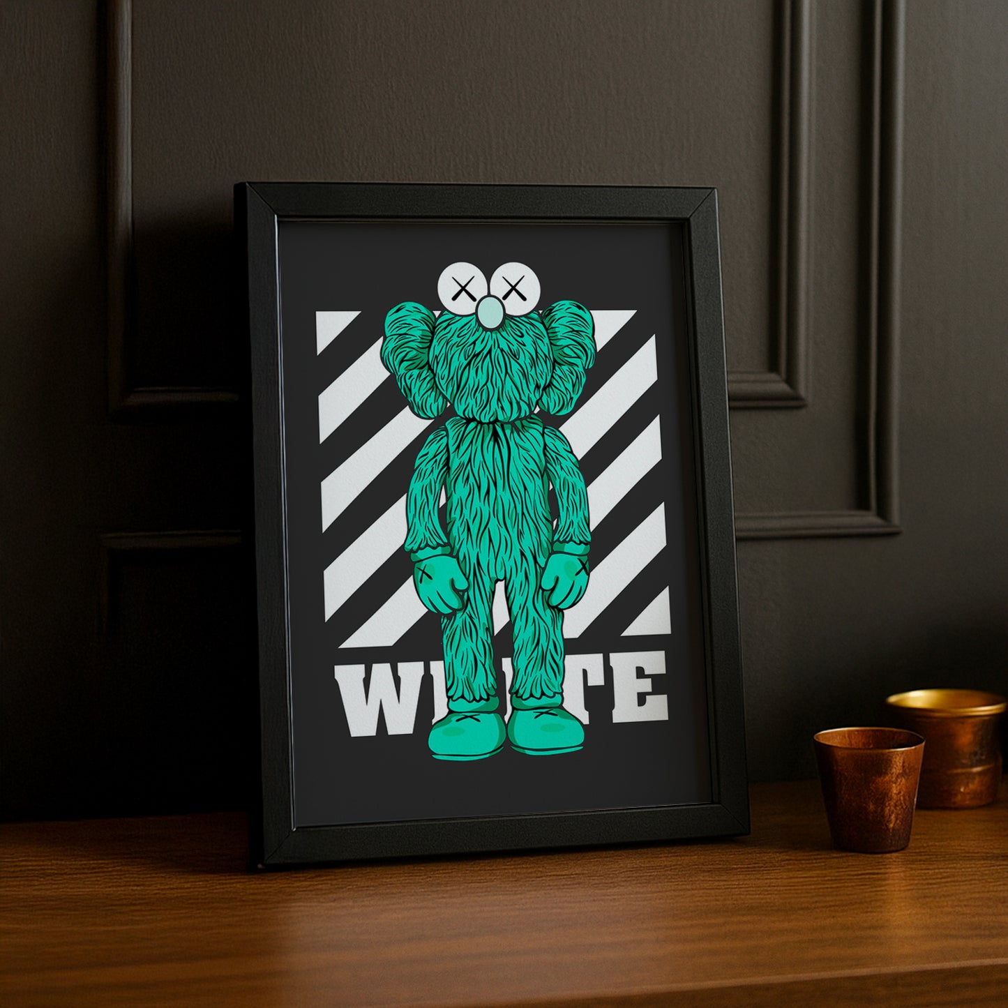 Cadre photo Off-White Kaws vert