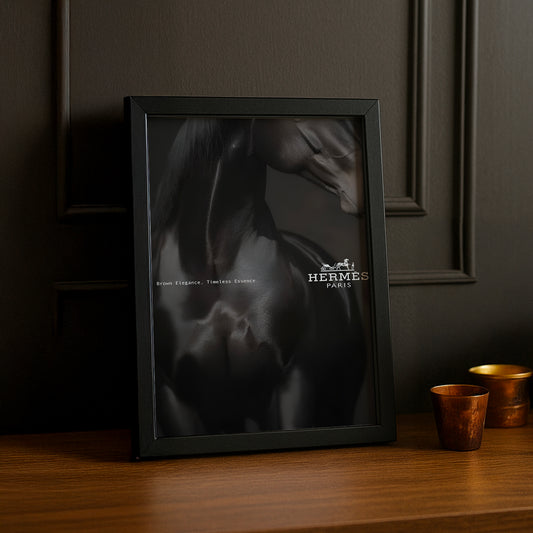 Cadre photo Hermès - Cheval noir