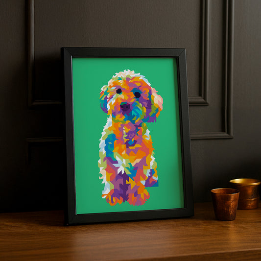 Cadre Photo Chien - Illustration vert