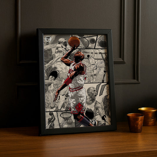 Cadre photo NBA - Michael Jordan Bande Dessinée