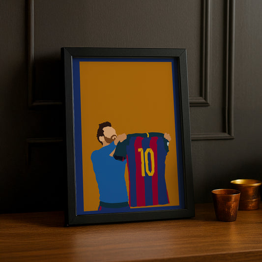 Cadre Photo FC Barcelone - Illustration de Messi