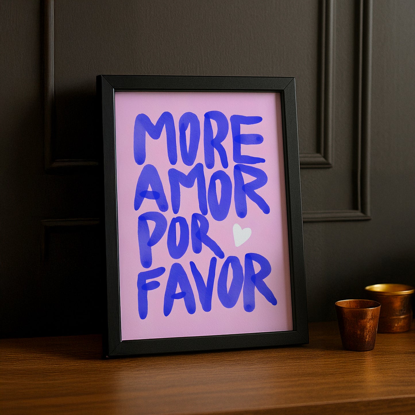Cadre photo Citation - More Amor Por Favor Purple