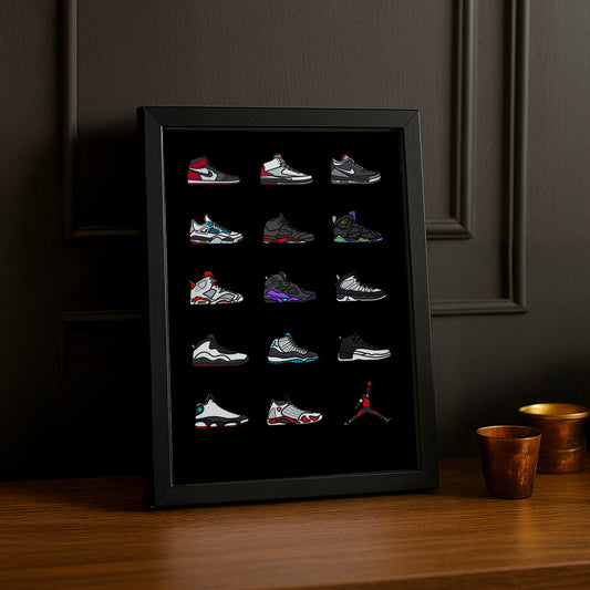 Poster encadré Multiples sneakers