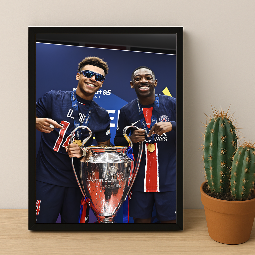 Cadre photo Paris Saint-Germain Désiré Doué x Ousmane Dembélé
