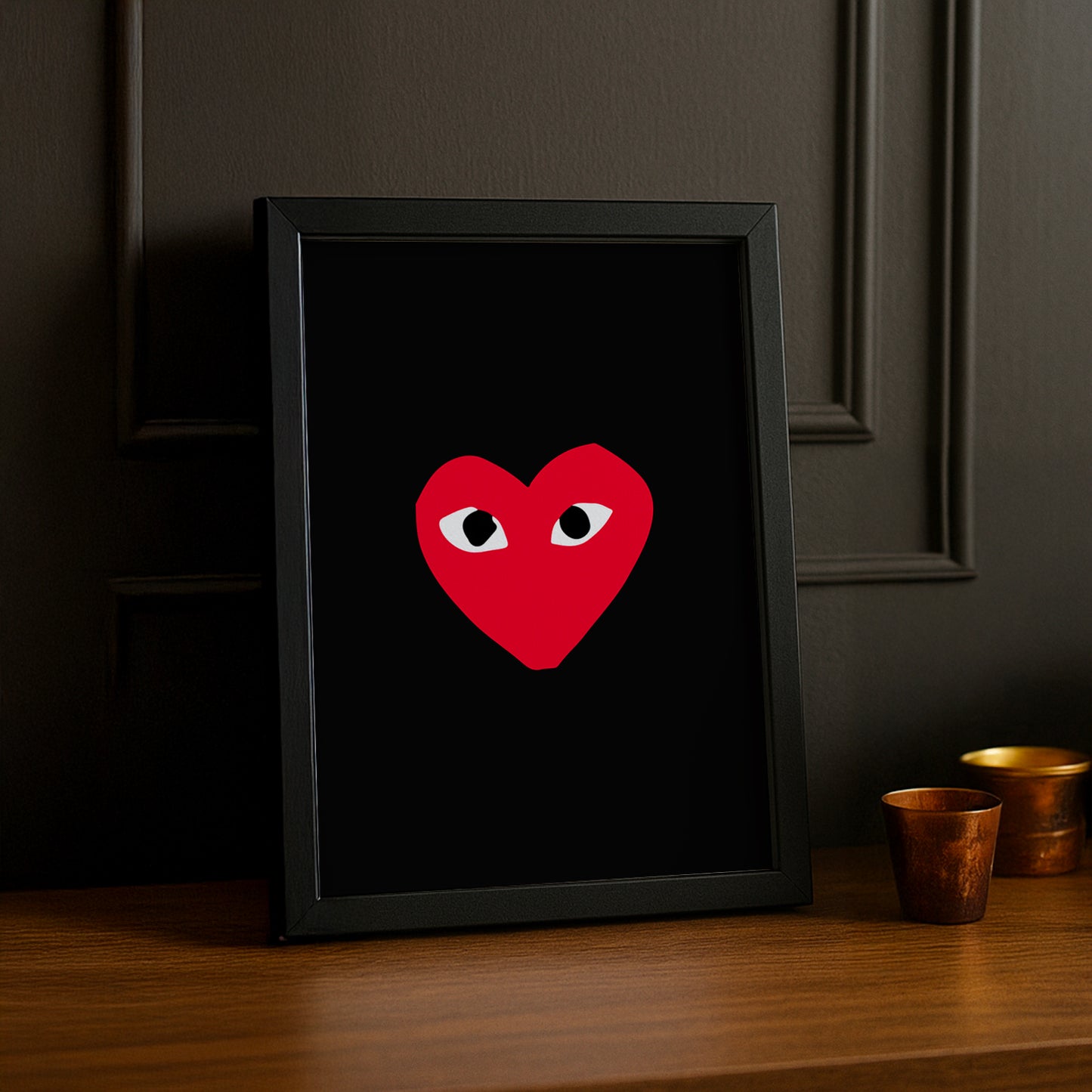 Cadre photo Comme Des Garçons coeur rouge