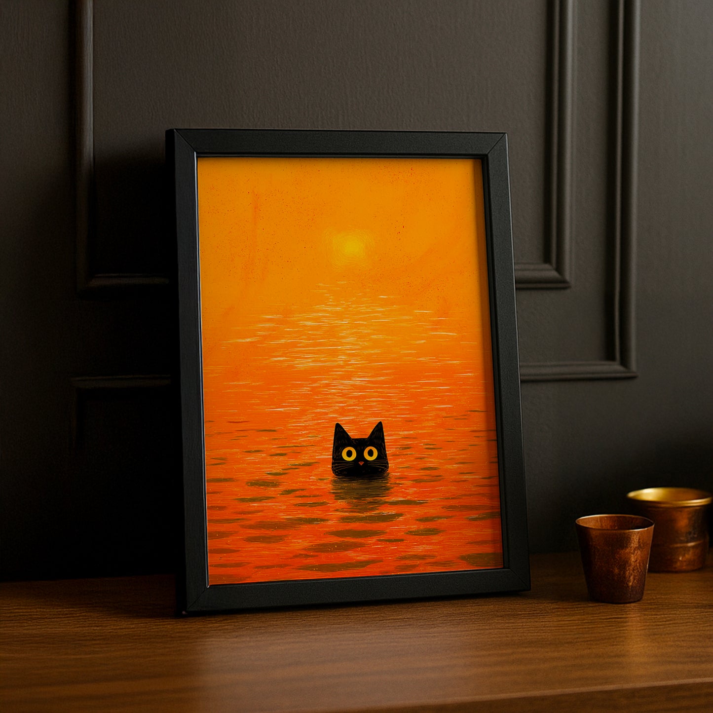 Cadre Photo Chat - Orange