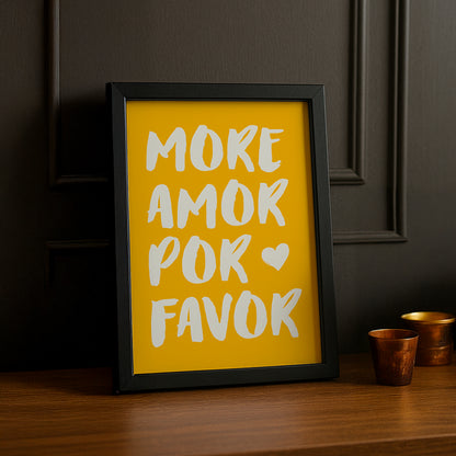 Cadre photo Citation - More Amor Por Favor Yellow