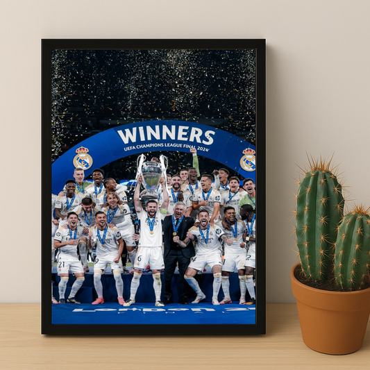 Cadre Photo Real Madrid Winners Ligue des Champions – Affiche HD Encadrée Papier Premium