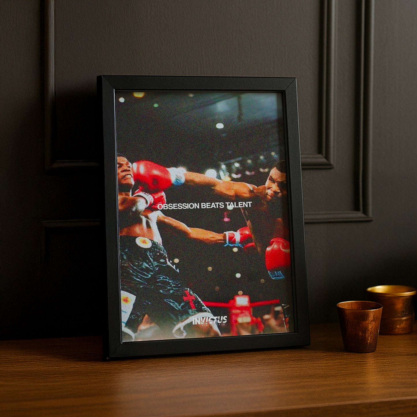 Cadre Photo Boxe - Mike Tyson "Obsession Beats Talent"