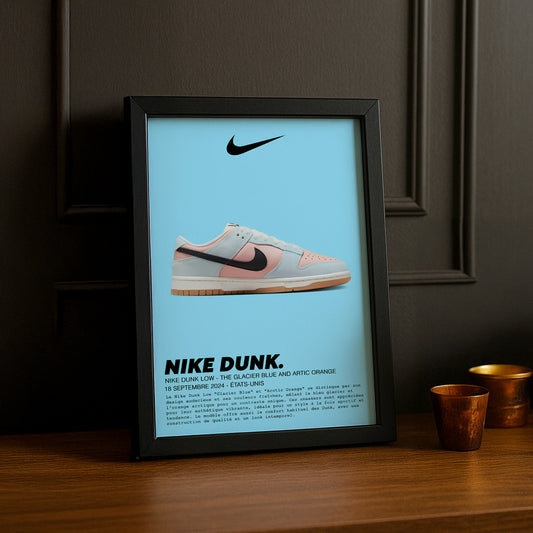 Cadre photo Nike Dunk Low The Glacier Blue and Artic Orange