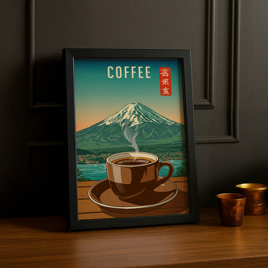 Cadre photo Café - Montagne du Japon