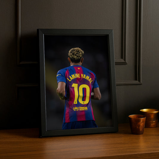 Poster encadrée FC Barcelone - Lamine Yamal 10