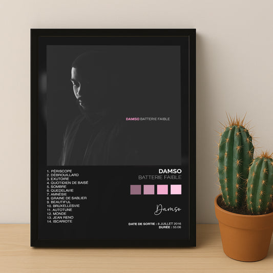 Poster Damso - Album Batterie faible