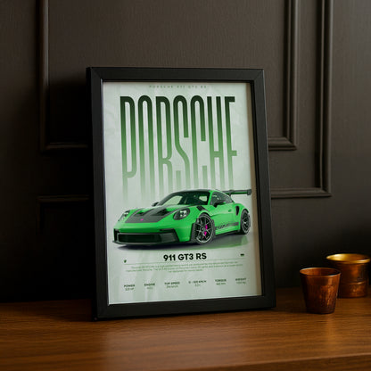 Cadre photo Porsche GT3 RS 911 vert