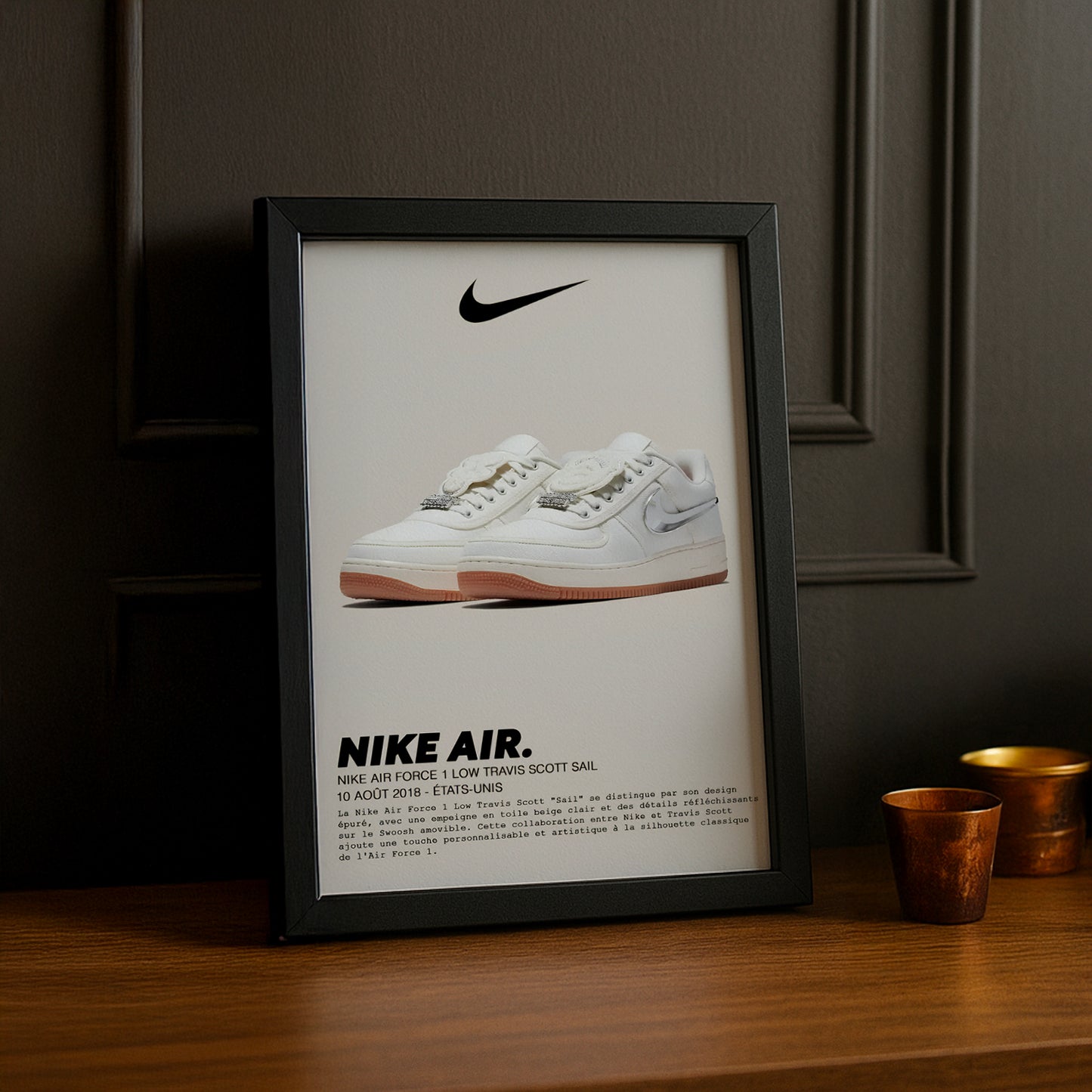 Cadre photo Travis Scott x Nike Air Force 1 Low Sail
