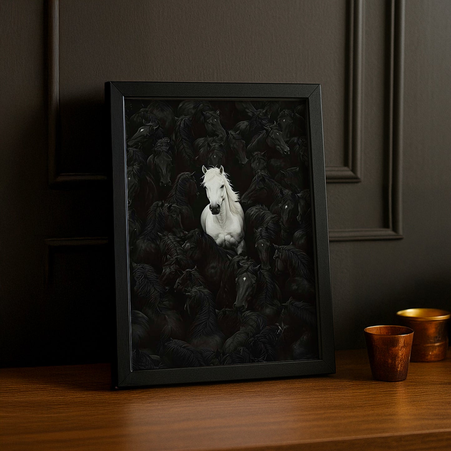 Cadre photo Équitation - Cheval White