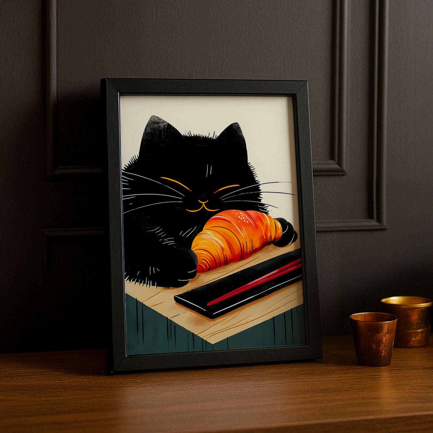 Cadre Photo Chat - Croissant