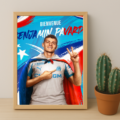 Poster encadrée Olympique de Marseille - Benjamin Pavard