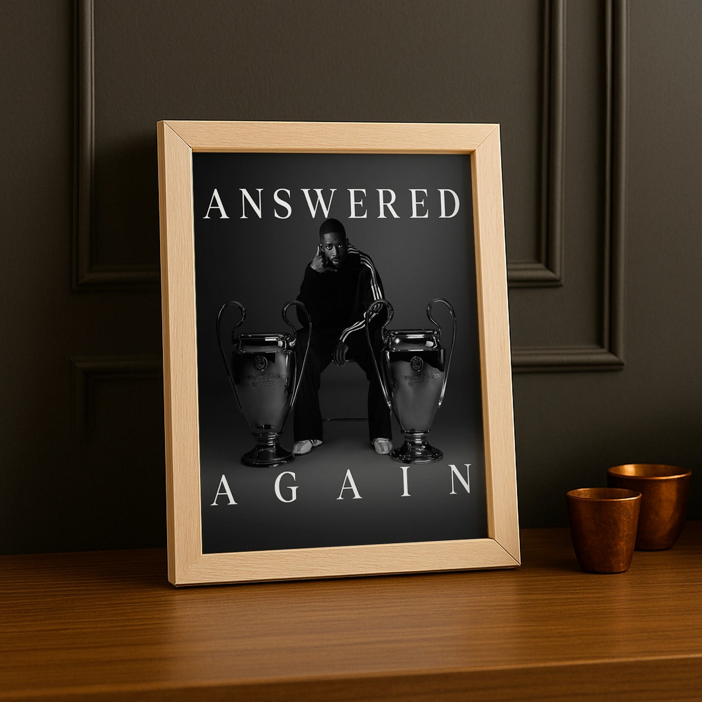 Cadre Photo Dembélé – "Answered Again" Deux Trophées Champions League | PSG Back 2 Back TonCadre
