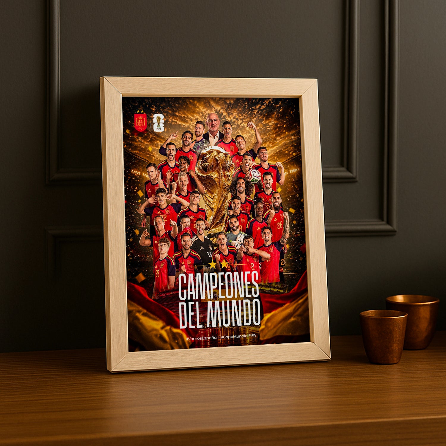 Cadre Photo Espagne Campeones del Mundo – Poster Équipe Complète TonCadre