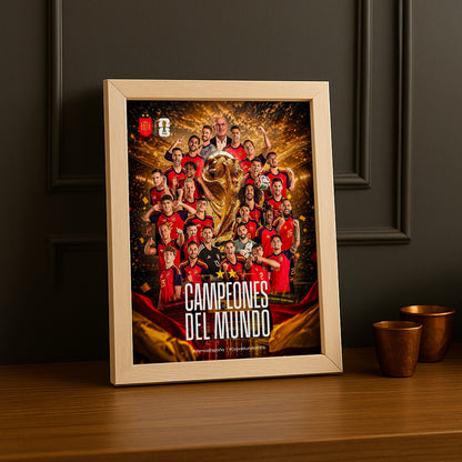 Cadre Photo Espagne Campeones del Mundo – Poster Équipe Complète TonCadre