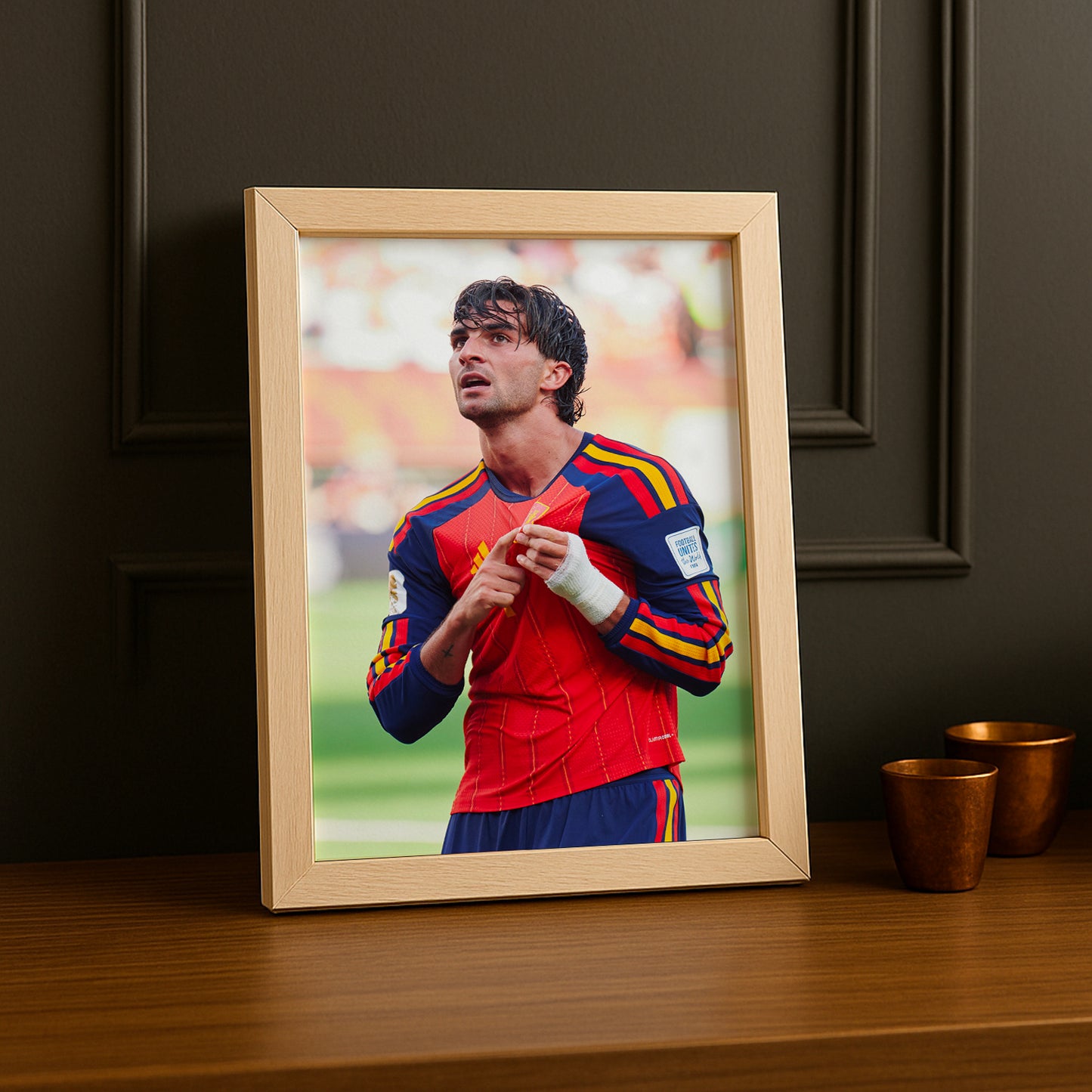 Cadre Photo Ferran Torres Espagne – Célébration Maillot Roja TonCadre