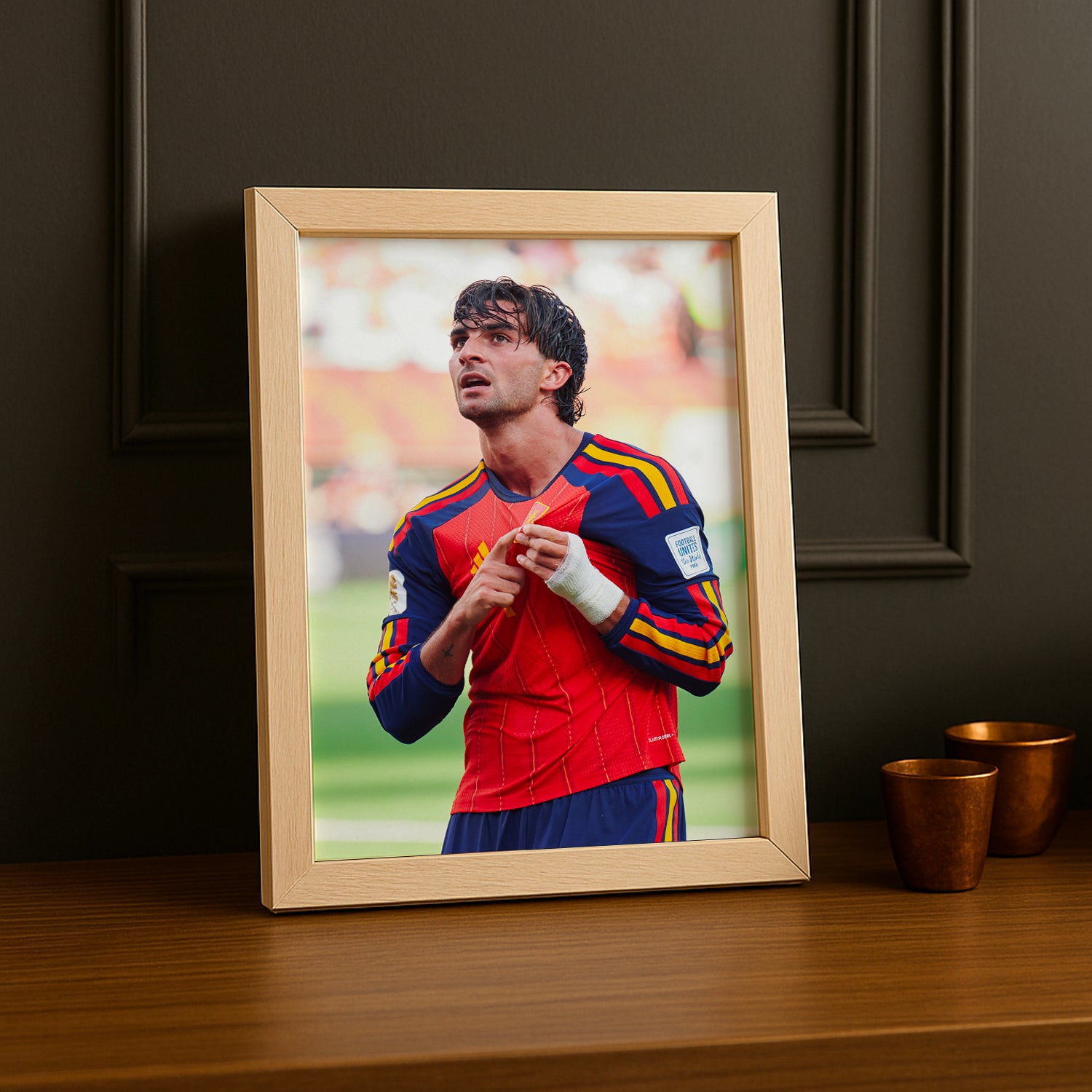 Cadre Photo Ferran Torres Espagne – Célébration Maillot Roja TonCadre