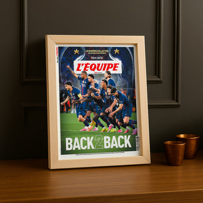 Cadre Photo Hors-Série L'Équipe – "Back 2 Back" PSG Doublé Historique Champions League TonCadre