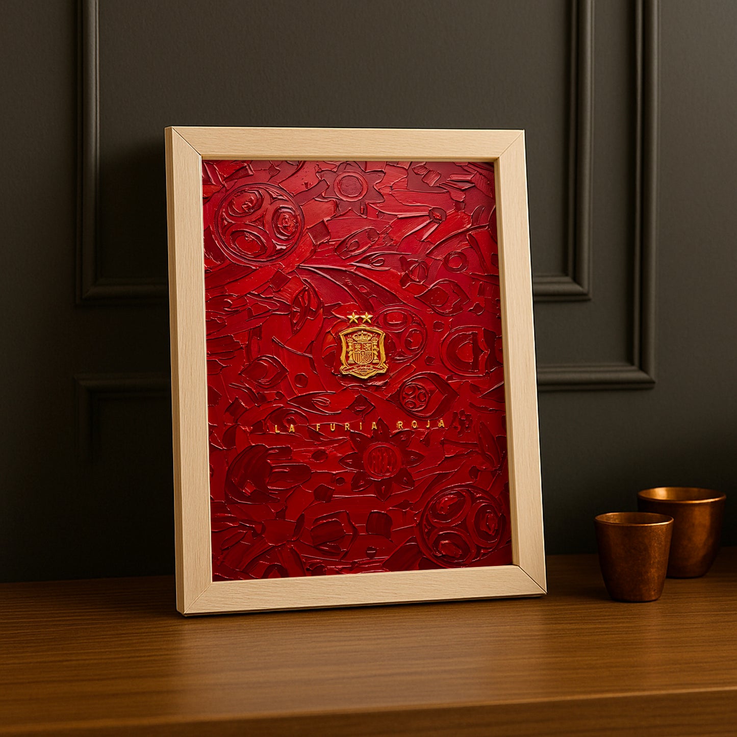 Cadre Photo La Furia Roja – Écusson Espagne 2 Étoiles Tableau TonCadre