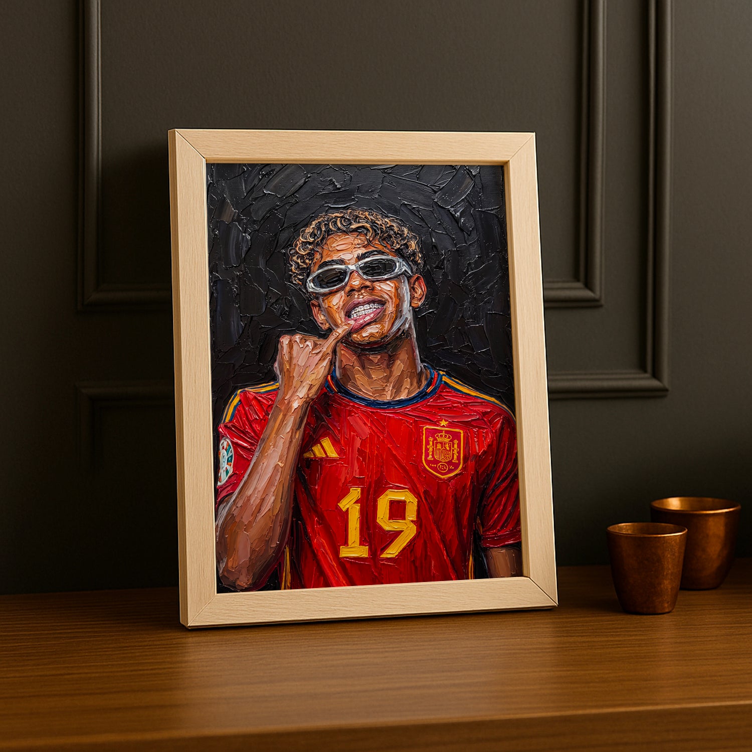 Cadre Photo Lamine Yamal Lunettes – Célébration Tableau Peinture TonCadre
