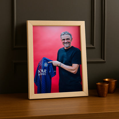 Cadre Photo Luis Enrique – Maillot PSG Champions League 2026 | Coach Champion TonCadre