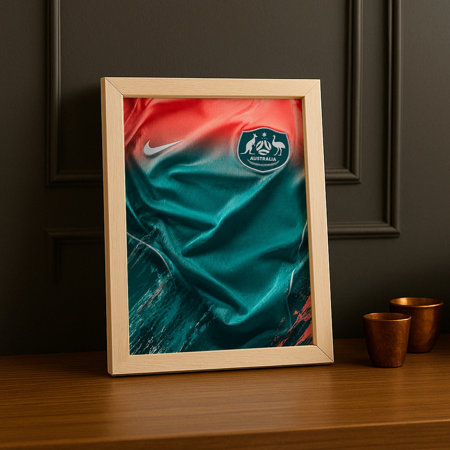 Cadre Photo Maillot Australie – Extérieur Coupe du Monde 2026 TonCadre