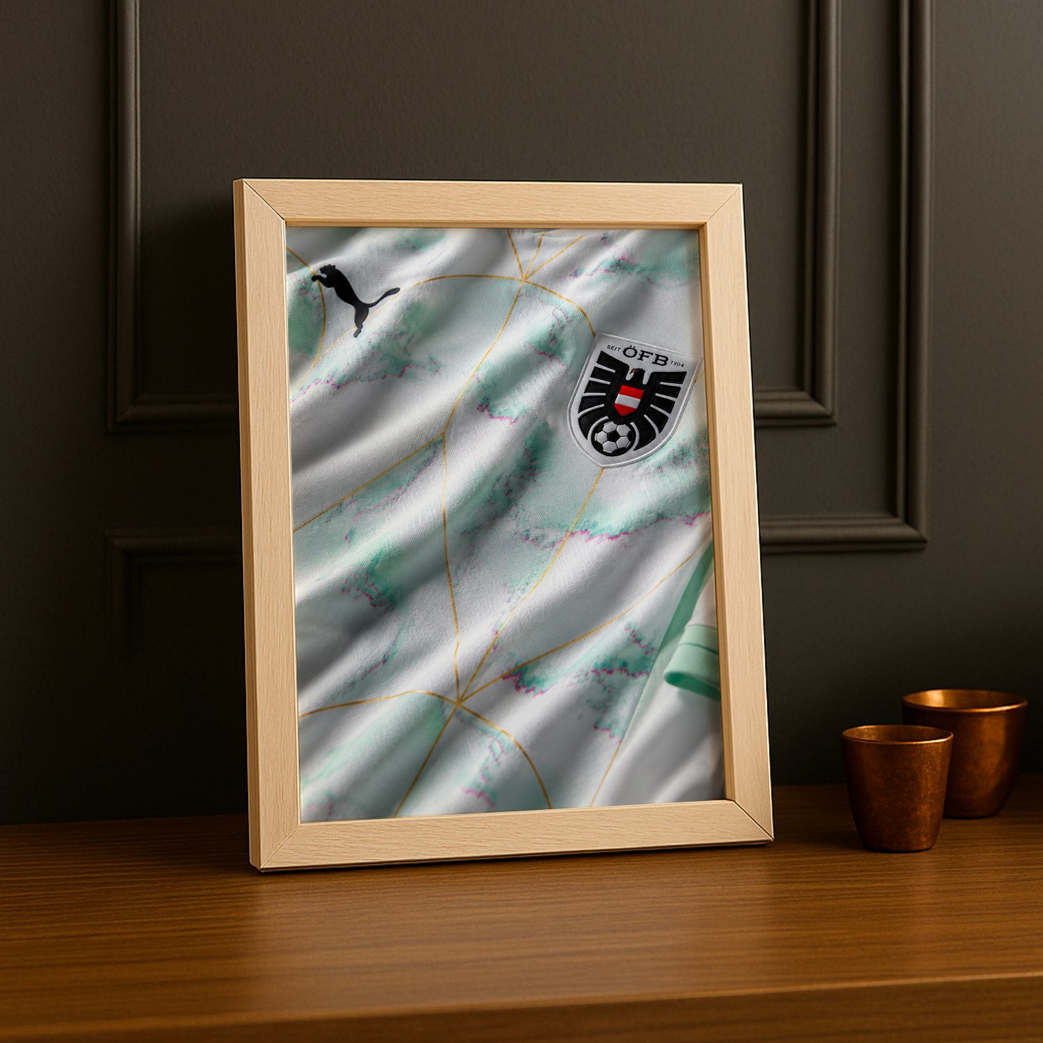 Cadre Photo Maillot Autriche – Extérieur Coupe du Monde 2026 TonCadre