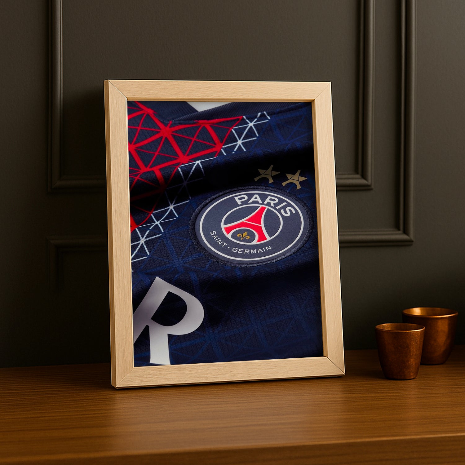 Cadre Photo Maillot PSG – Écusson Paris Saint-Germain Champions League 2026 TonCadre