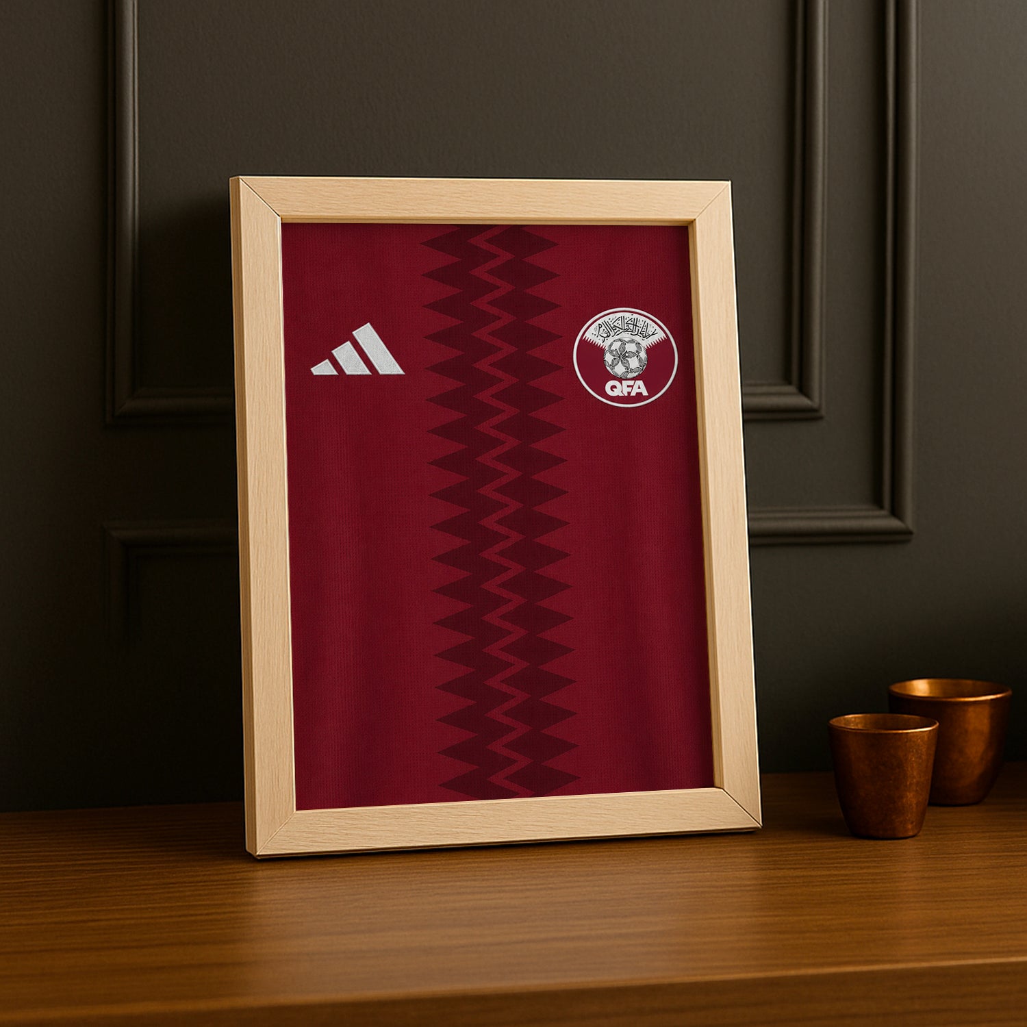 Cadre Photo Maillot Qatar – Domicile Coupe du Monde 2026 TonCadre