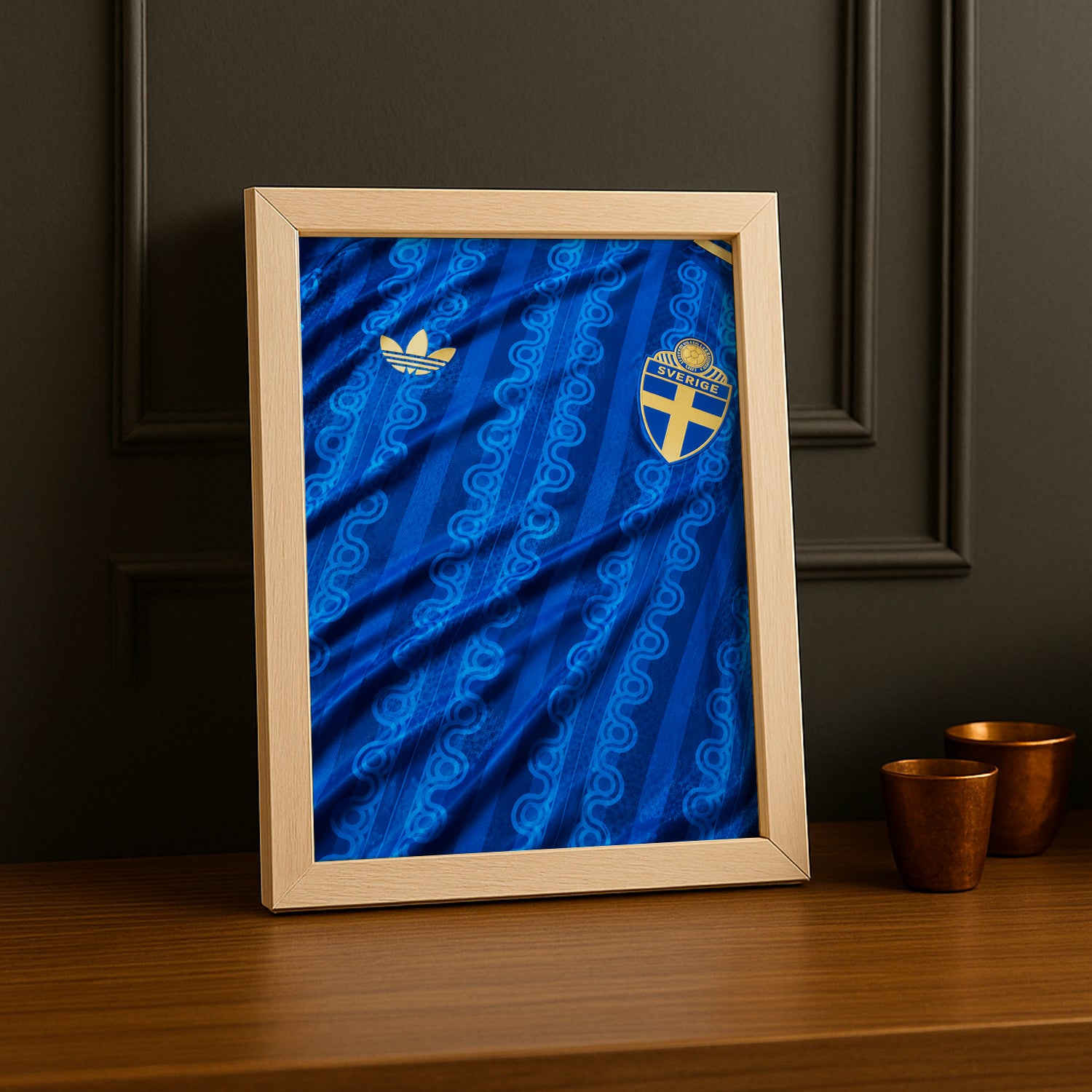 Cadre Photo Maillot Suède – Extérieur Coupe du Monde 2026 TonCadre