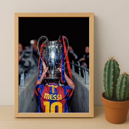 Poster encadrée FC Barcelone - Lionel Messi Champions League
