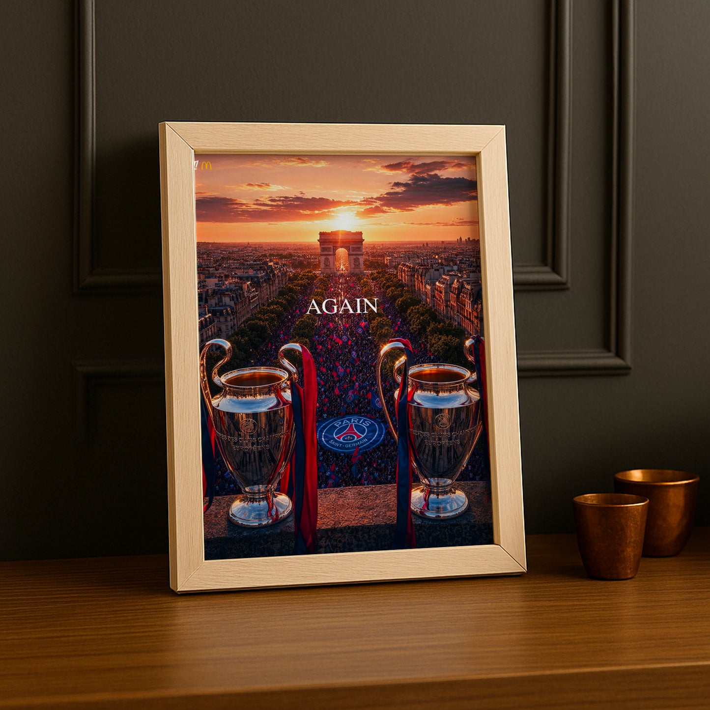 Cadre Photo PSG – "Again" Arc de Triomphe Back 2 Back Champions League 2025 & 2026 TonCadre