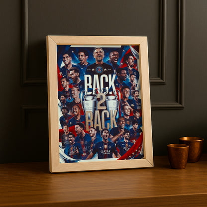Cadre Photo PSG Back 2 Back – Champions League 2025 & 2026 | Paris Saint-Germain TonCadre
