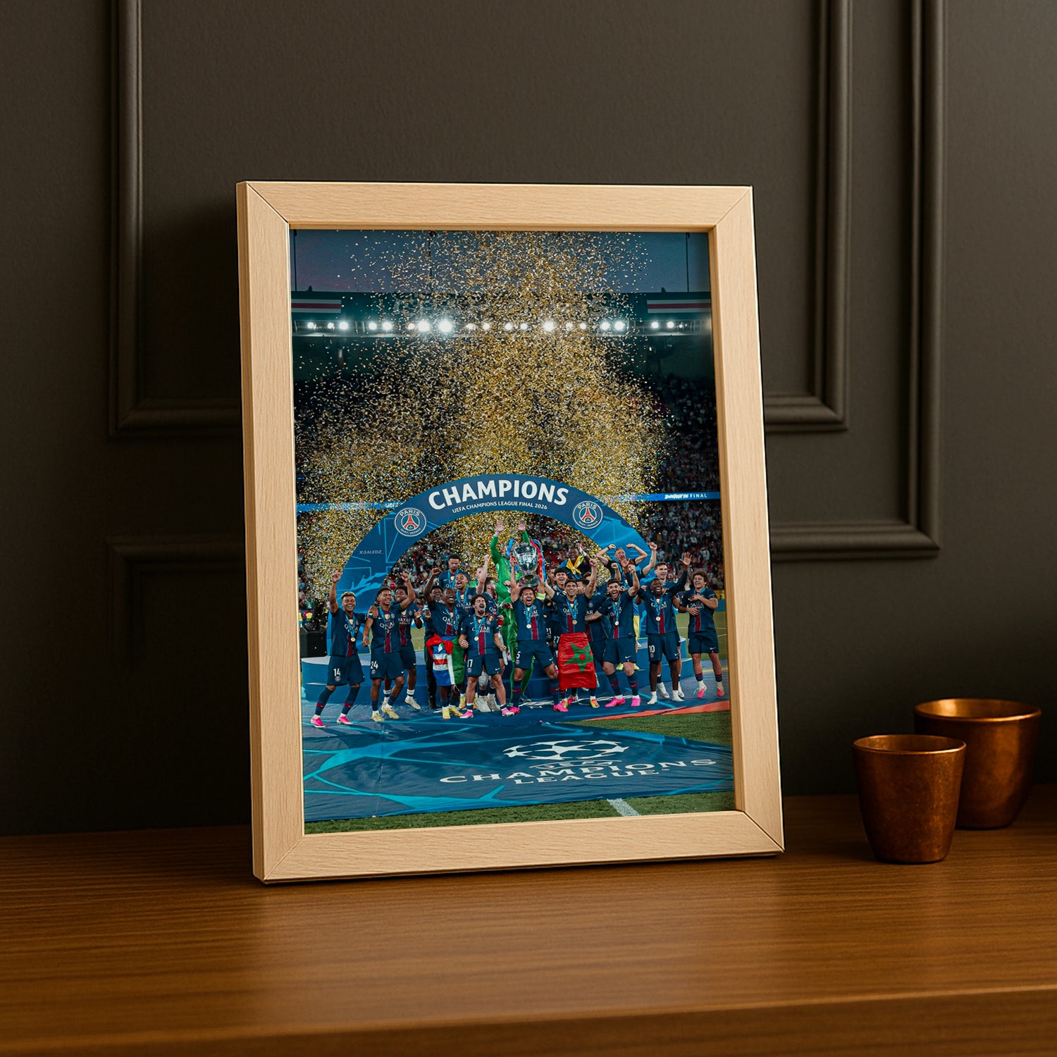 Cadre Photo PSG – Podium Officiel UEFA Champions League Final 2026 | Budapest TonCadre