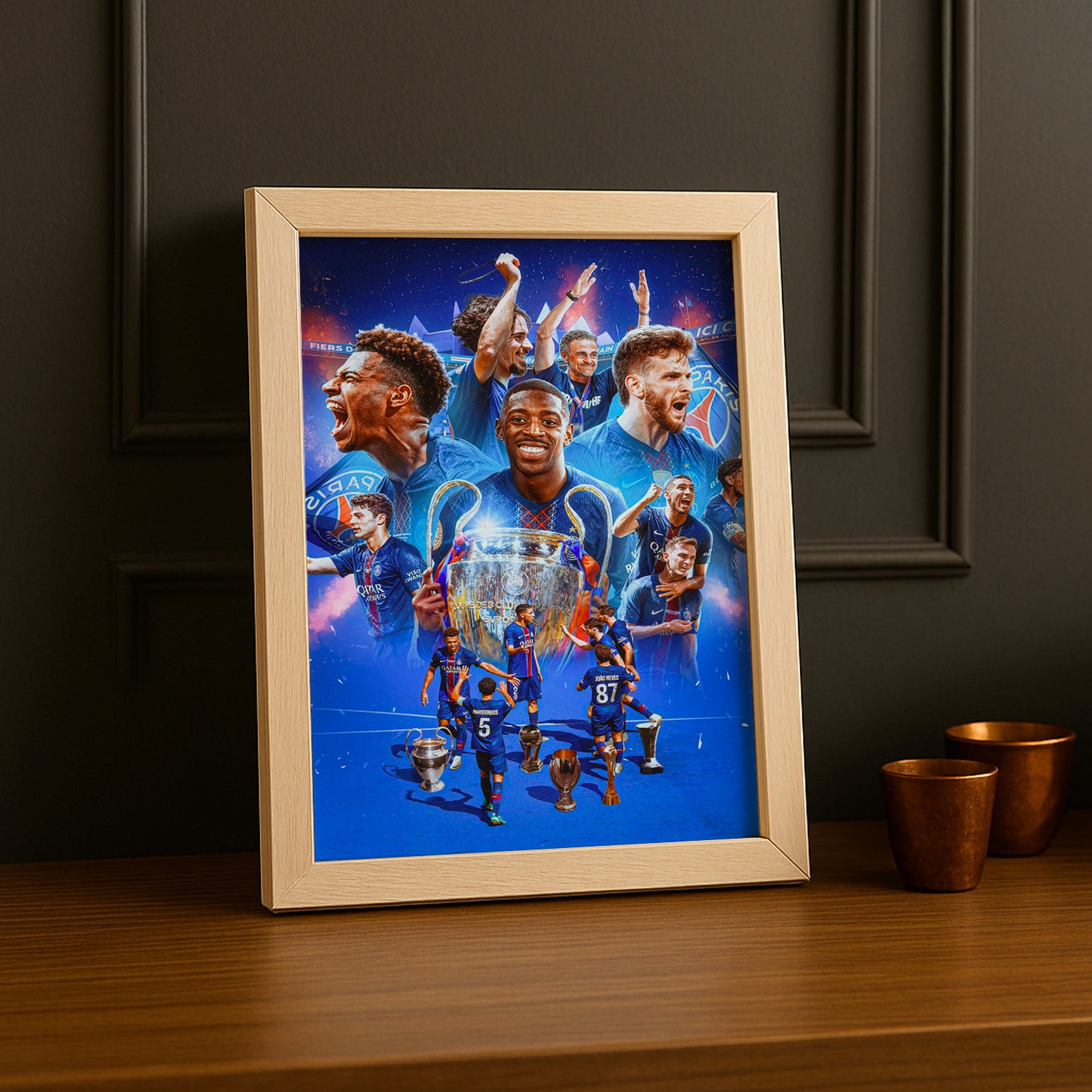 Cadre Photo PSG – Poster Collector Champions League 2026 | Montage Joueurs TonCadre