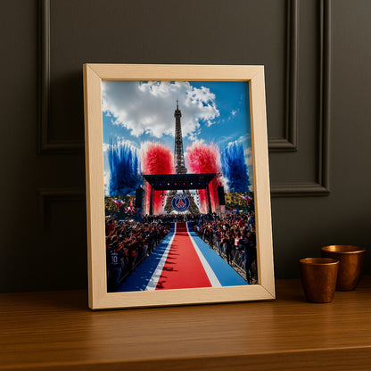 Cadre Photo PSG – Scène Tour Eiffel Tapis Rouge Parade Champions League 2026 TonCadre