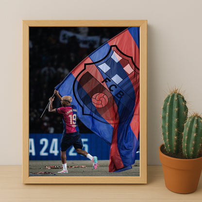Poster encadrée FC Barcelone - Lamine Yamal FCB
