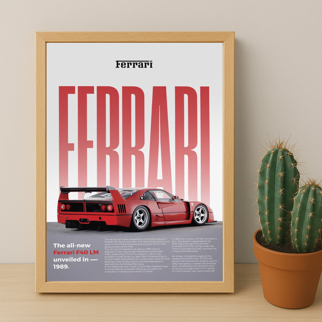 Poster Voitures - Ferrari F40 LM