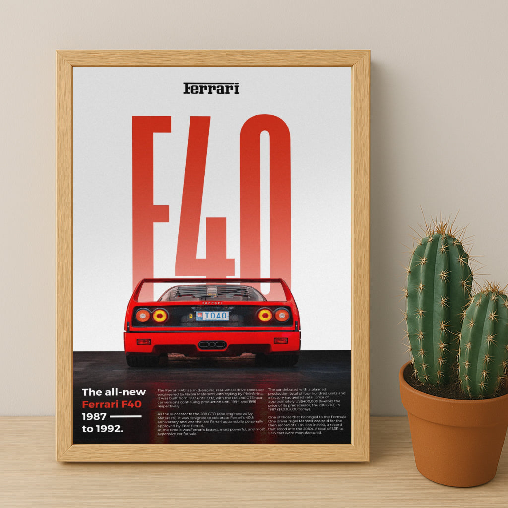 Poster Voitures - Ferrari F40